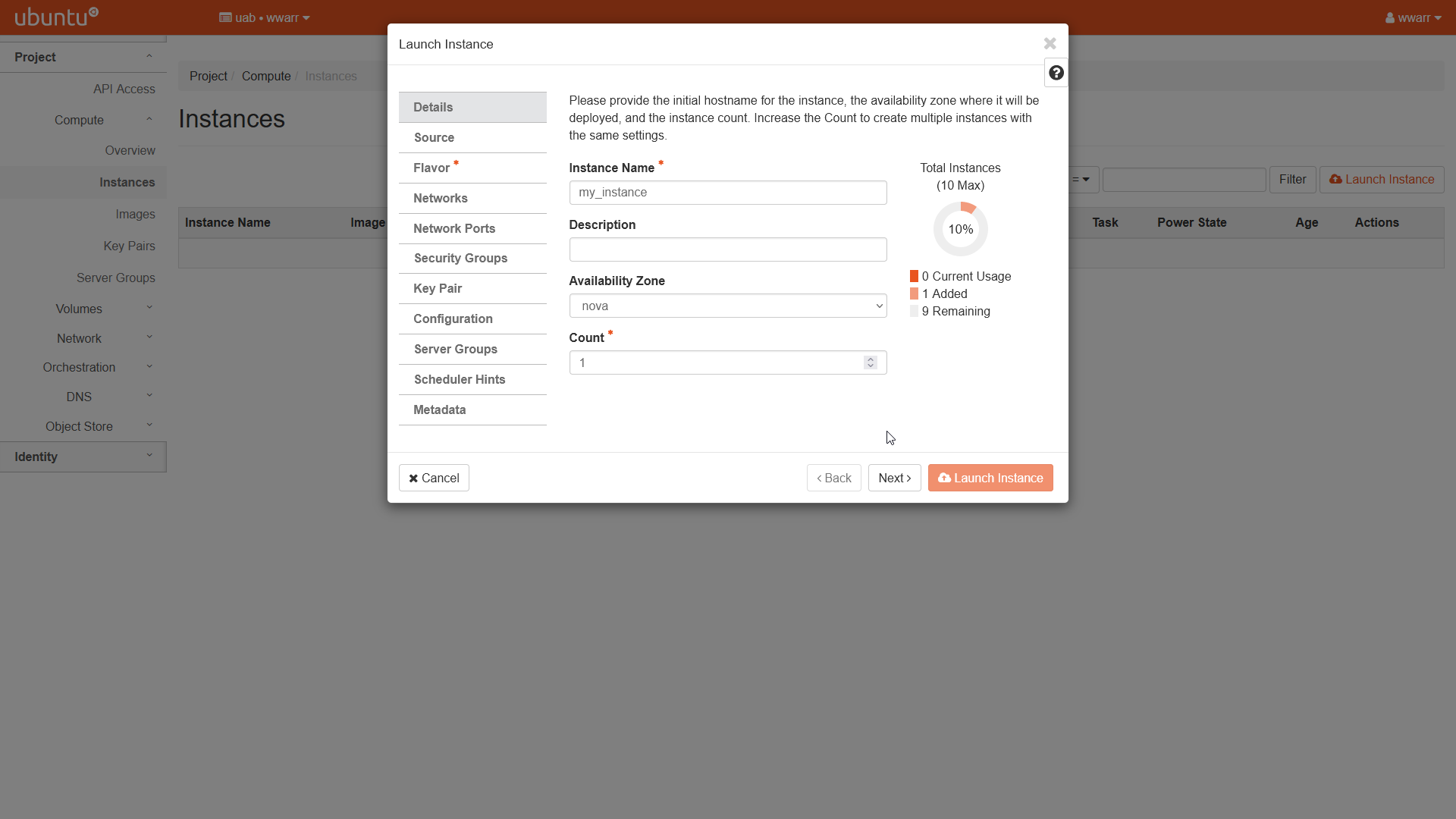 Basic Instance Setup — UAB Research Computing Documentation documentation