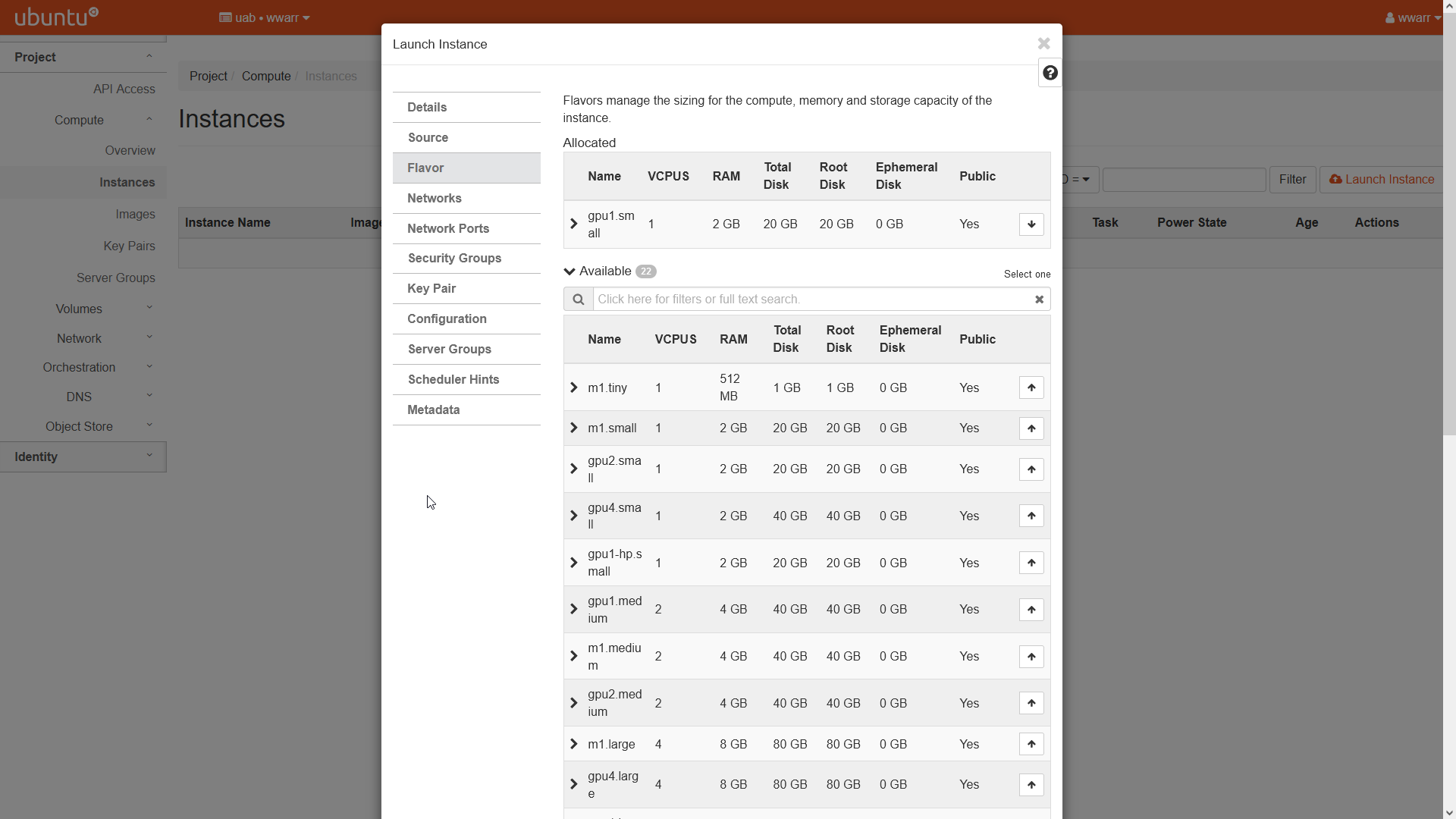Basic Instance Setup — UAB Research Computing Documentation documentation